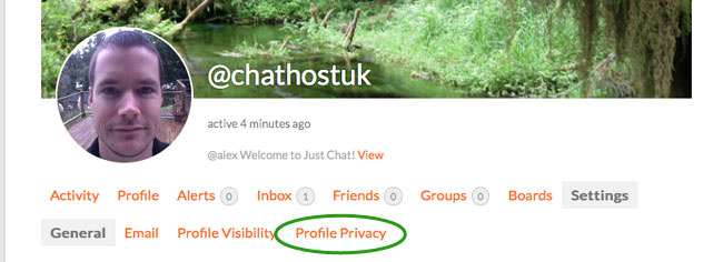 edit profile privacy